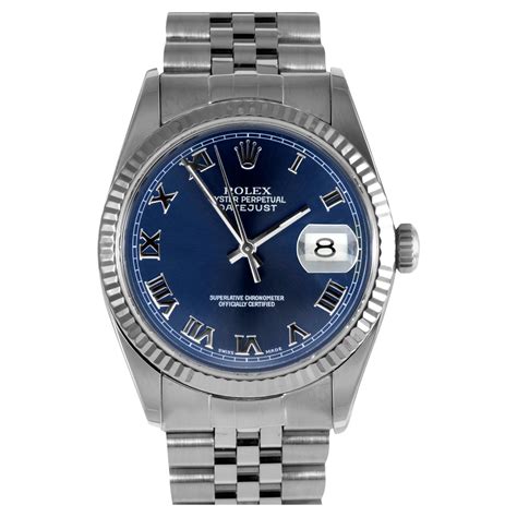 rolex blue roman|Rolex blue face watch.